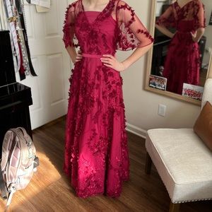 dillards evening dress, color azalea, size 4.